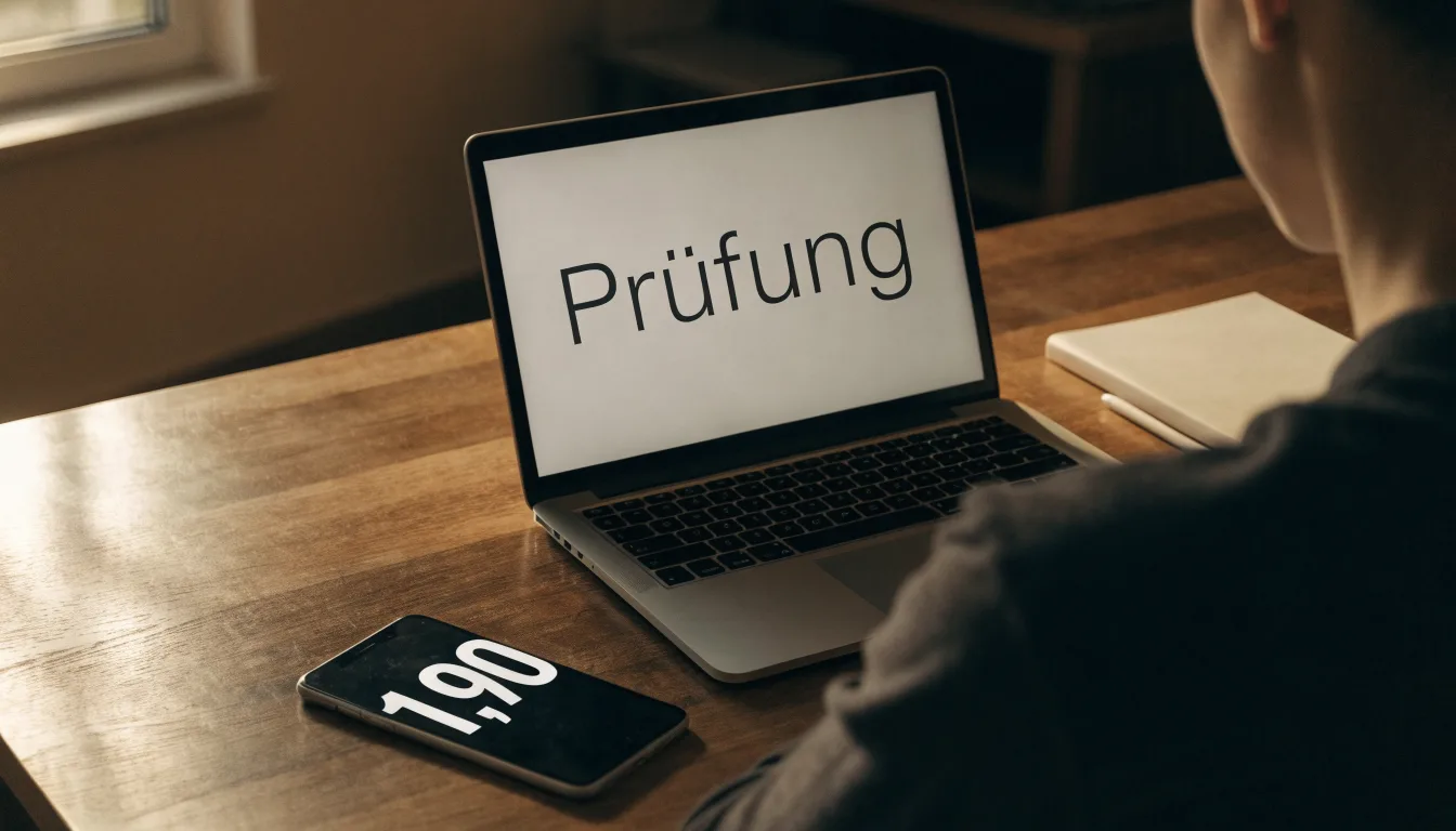 Eine Messingwaage steht auf einer dunklen Holzplatte vor einem Fenster, durch das weiches Tageslicht fällt.