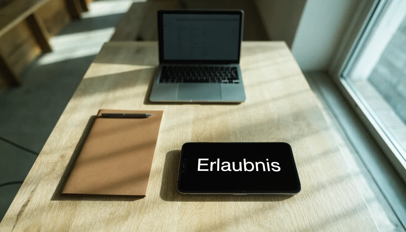 Ein heller Flur in einem Verwaltungsgebäude mit einer leeren Holzbank und einem Fenster, durch das Morgenlicht fällt.