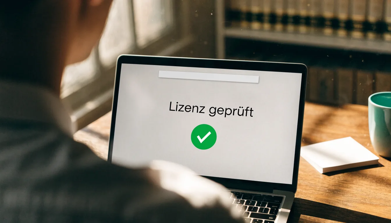 Ein Richterhammer aus Holz liegt auf einem Tisch, dahinter eine unscharfe Bücherwand im warmen Licht.